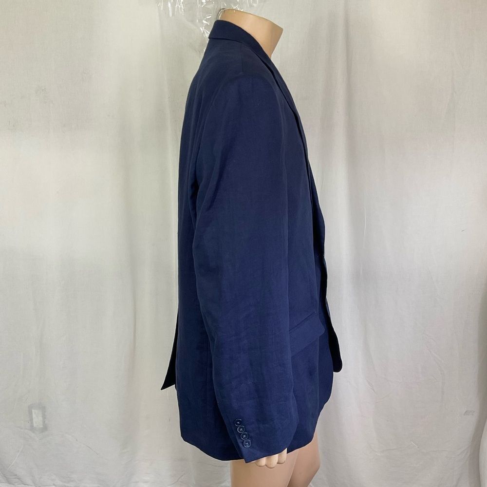 Lauren Ralph Lauren  Mens Store Blue Linen Suit Sport Coat Blazer Jacket 48L - Picture 5 of 16